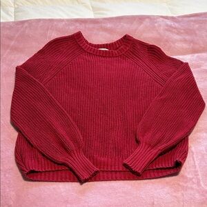 Free Assembly Dark Red Crew Neck Sweater